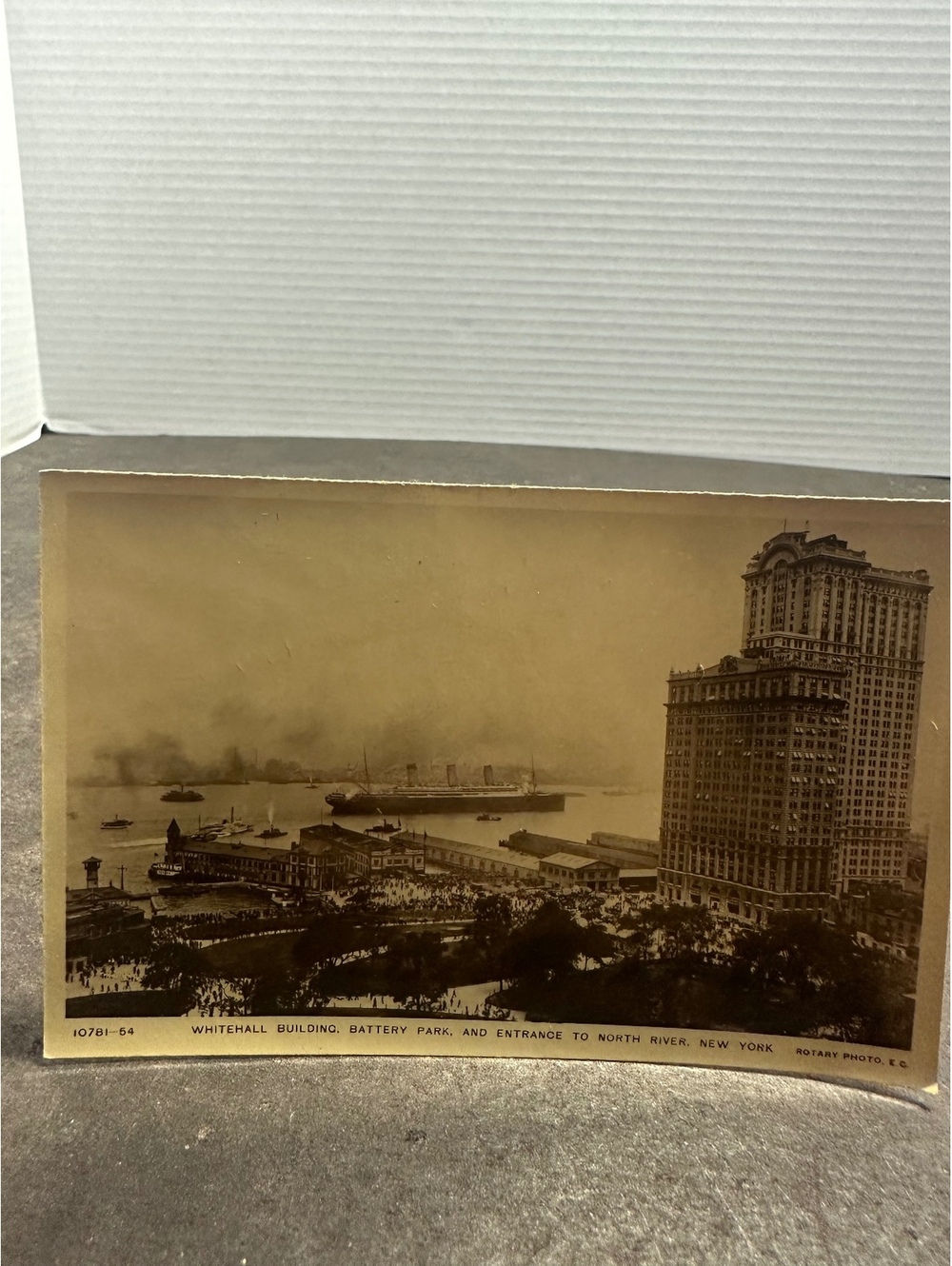 Vintage 1920s NYC Whitehall Building Battery Park Rotary Photo Postcard